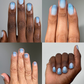 Blue gradient nail polish with shimmering finish in Lacquer Set