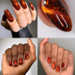 Rich amber and fiery orange Jasmine Dragon magnetic nail polish in Lacquer Set