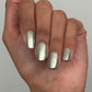 Shimmering Atomica silver metallic nail polish in single coat