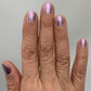 Shimmering lavender metallic Nightbreak nail polish in two coats