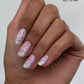 Sugar and Spice Topper: hand with iridescent pink white glitter nails