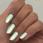 Shimmering mint green metallic nail polish, two coats, Band Of Misfits II Set