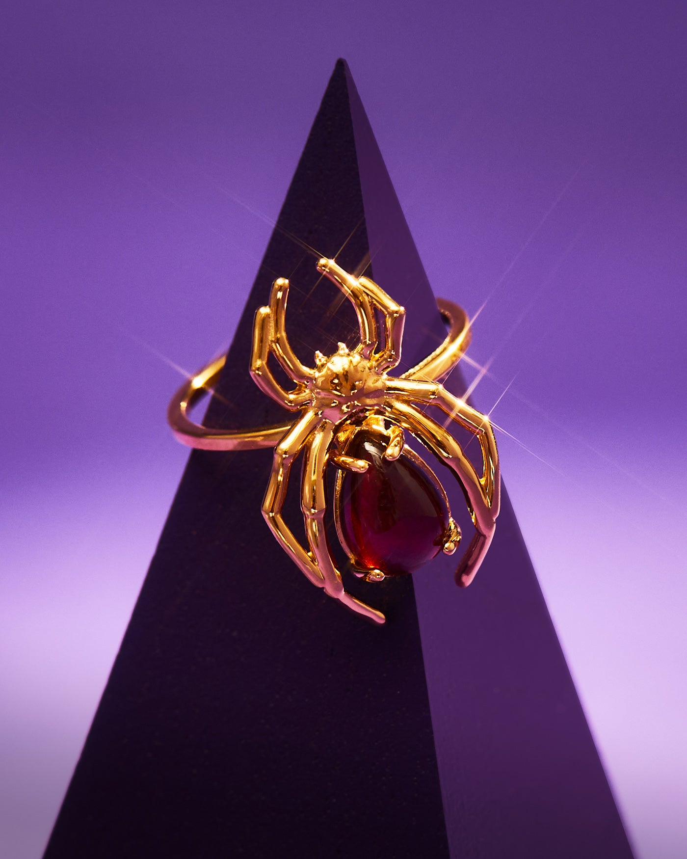 Marie June Spider Ring - Natural Garnet