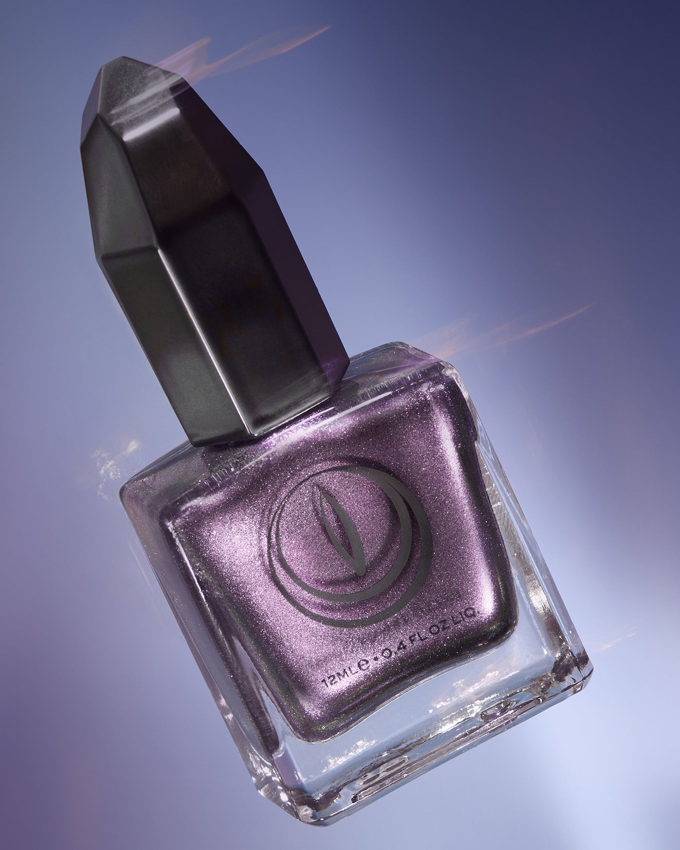 Nightbreak metallic purple nail polish in sleek square bottle with black cap