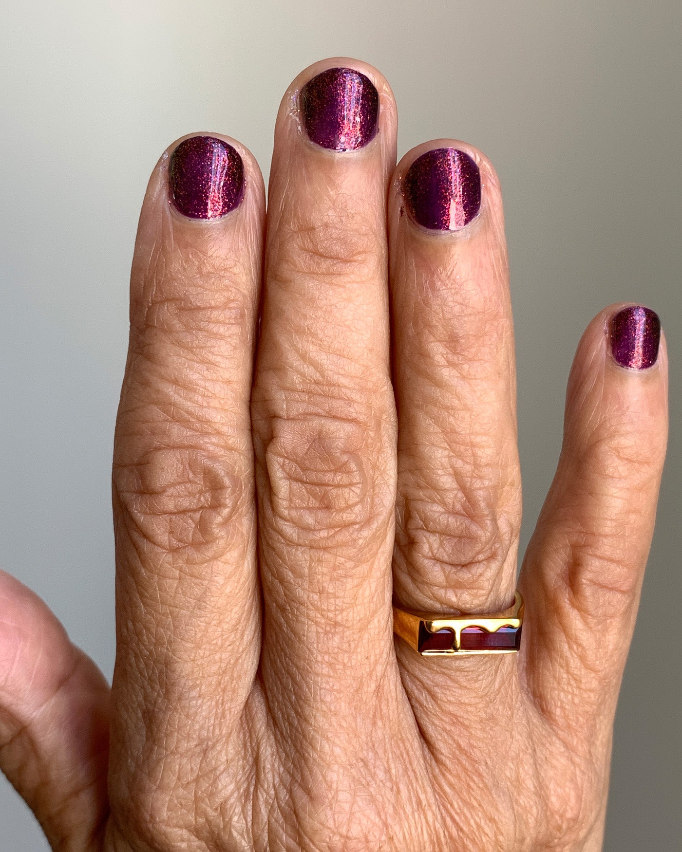 Marie June Dripping Ring - Garnet Red preview