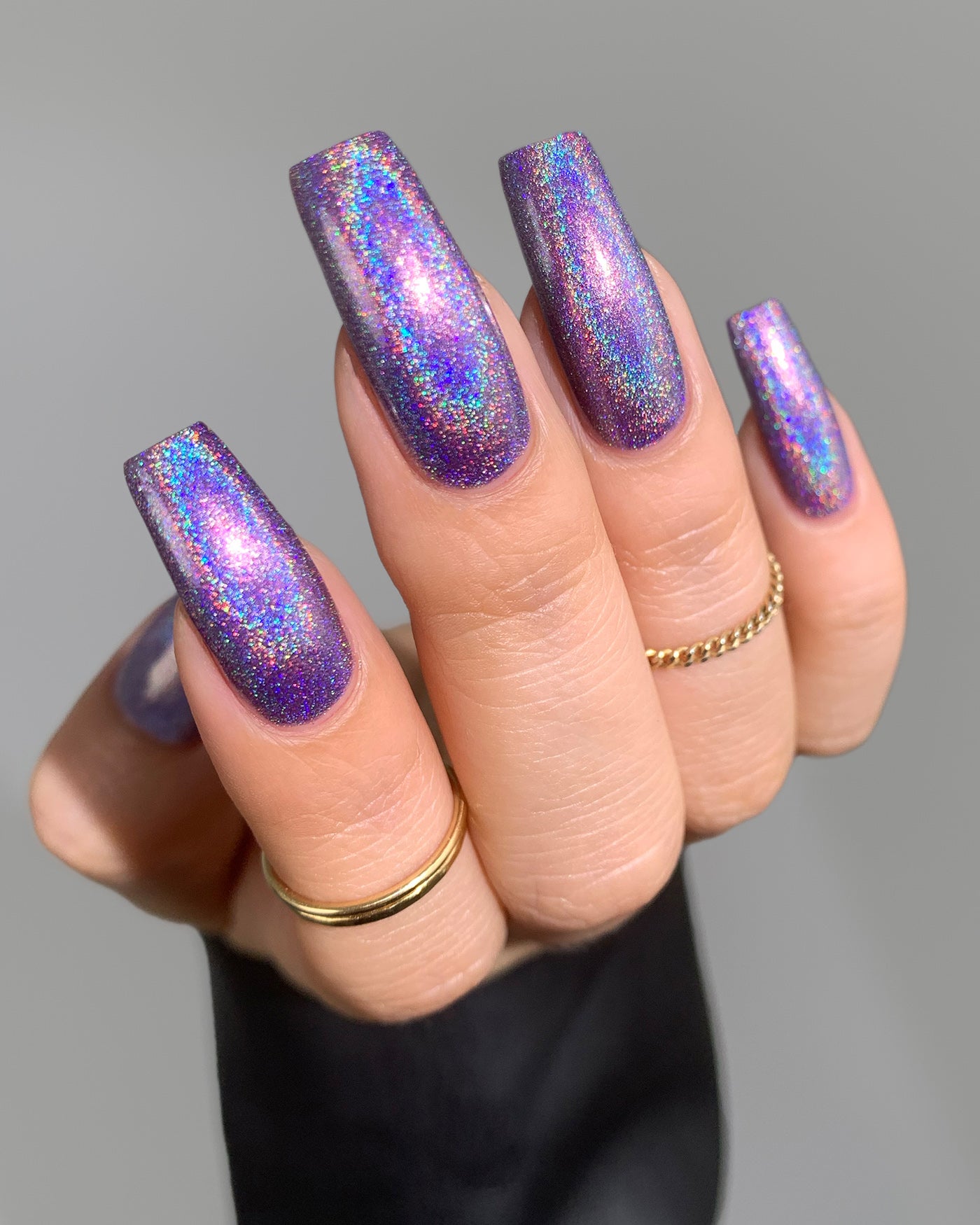 Premium Photo | Shattered glass blue manicure on black wooden background  nail art design
